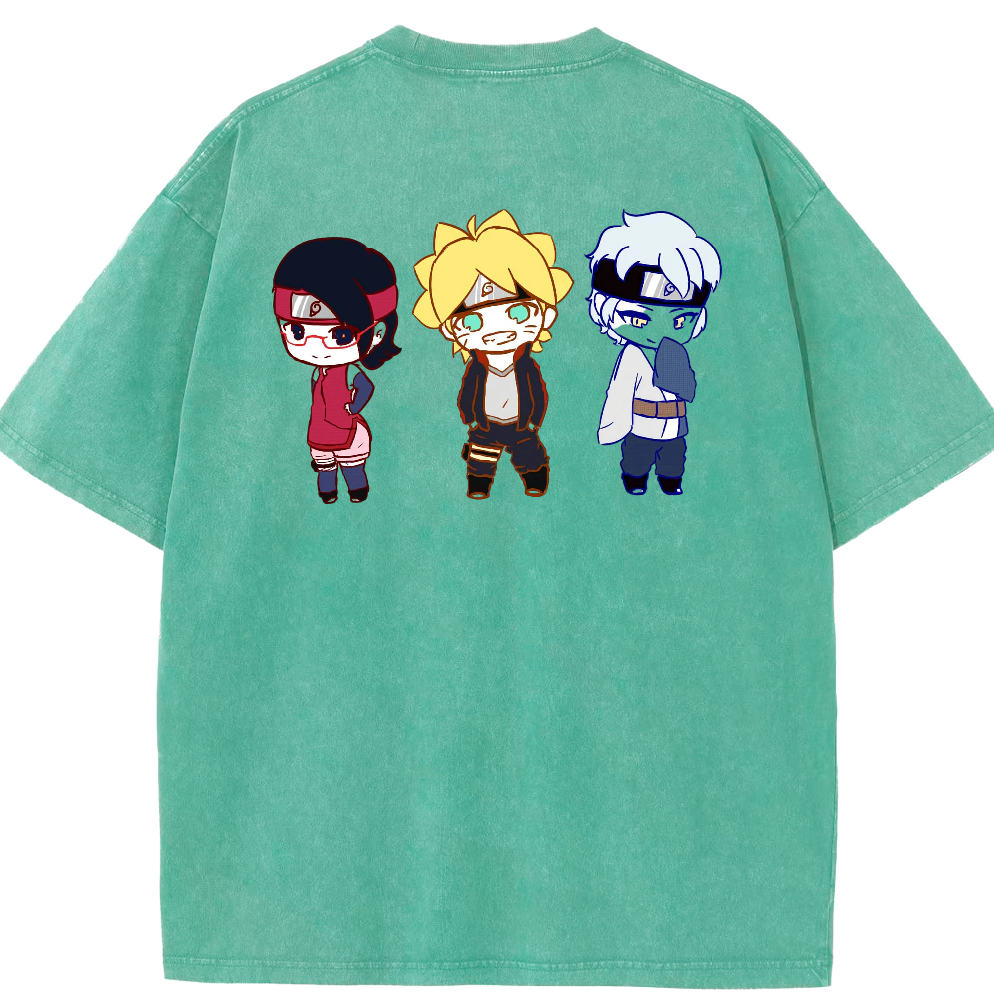 （画像用） NARUTO -ナルト- うずまき ボルト Uzumaki Boruto 綿100% ヴィンテージ風 半袖Tシャツ（背面プリント）